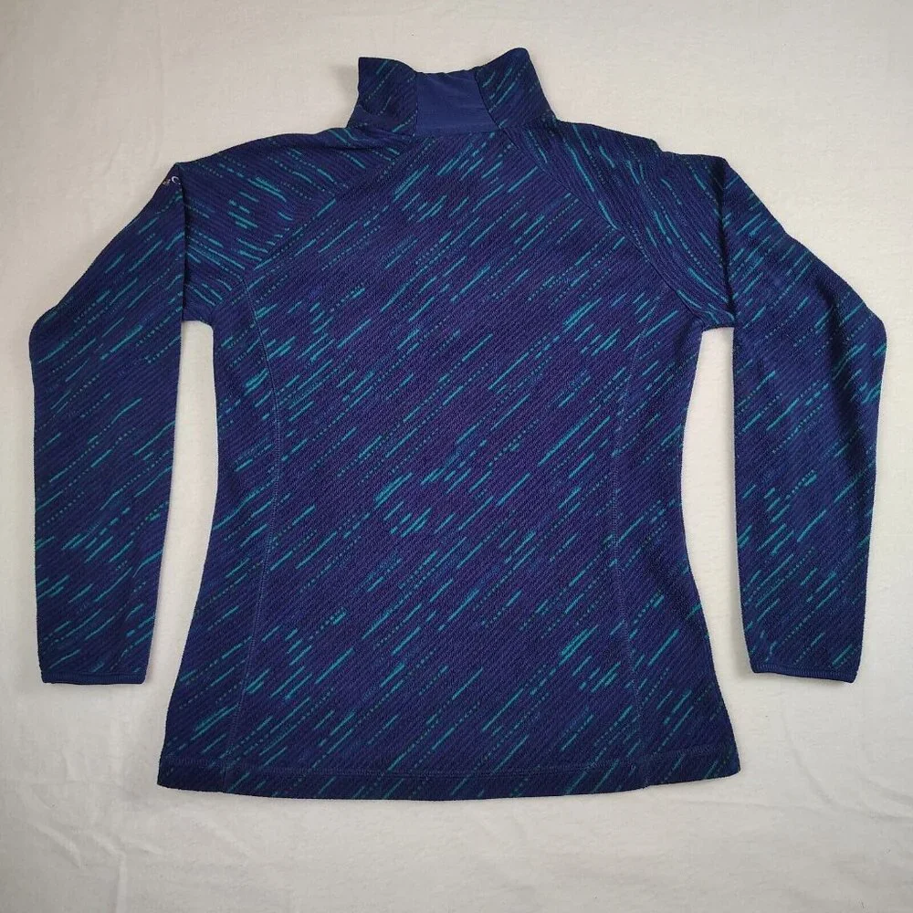 Vintage Columbia Fleece Pullover 1/4 Zip Blue Dash Sweatshirt Women's Sz M - Picture 2 of 10